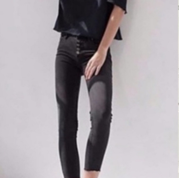 Free People Button fly cropped jeans women Sz 30 NWOT - Picture 4 of 9